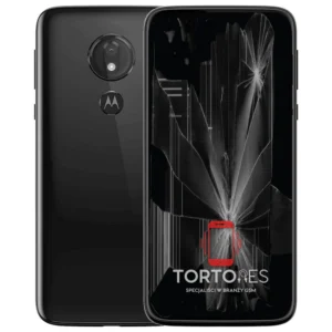 Motorola Moto G7 Power z ilustracją pękniętego wyświetlacza - wymiana zbitego wyświetlacza