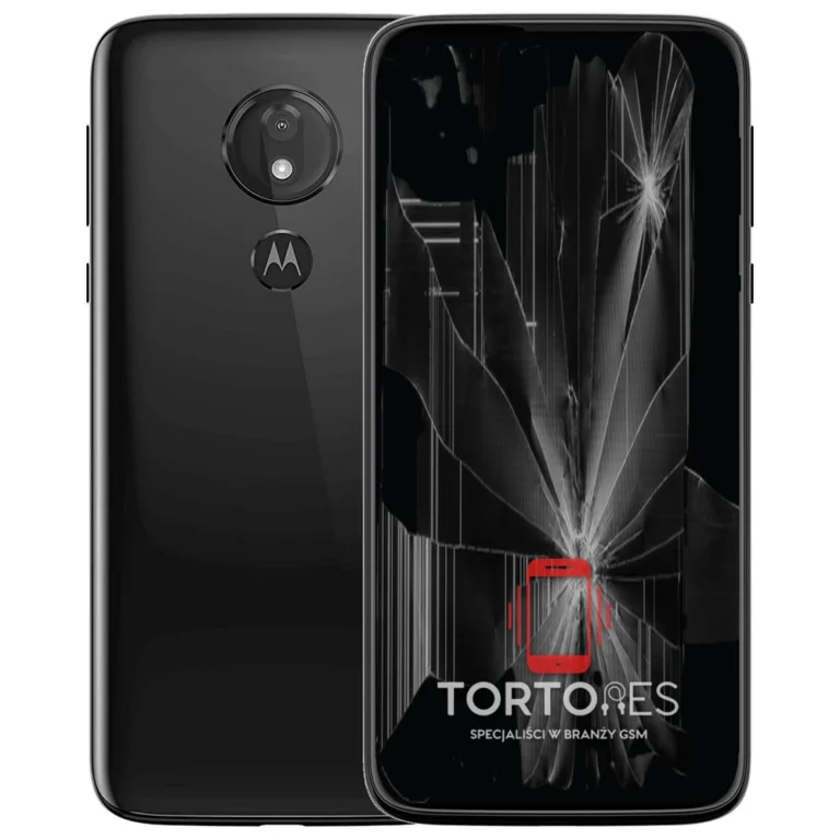 Motorola Moto G7 Power z ilustracją pękniętego wyświetlacza - wymiana zbitego wyświetlacza