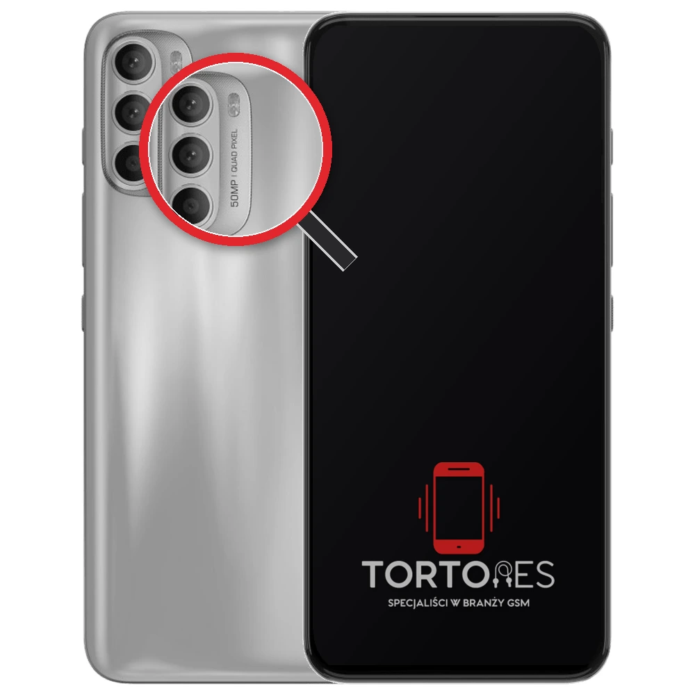 Motorola Moto G71 5G z lupą na tylnych aparatach - wymiana tylnej kamery