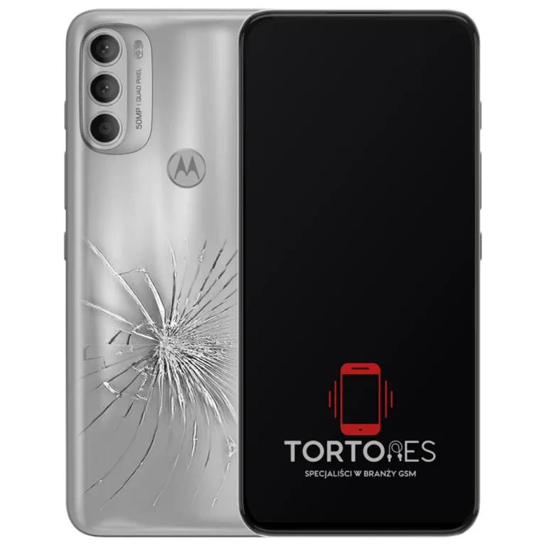 Motorola Moto G71 5G z ilustracją pękniętej tylnej klapki - wymiana zbitej klapki