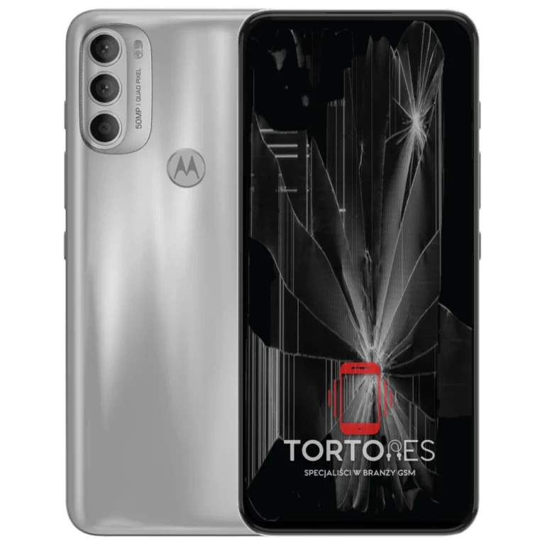 Motorola Moto G71 5G z ilustracją pękniętego wyświetlacza - wymiana zbitego wyświetlacza