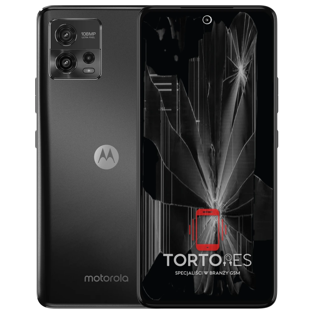 Motorola Moto G72 z ilustracją pękniętego wyświetlacza - wymiana zbitego wyświetlacza