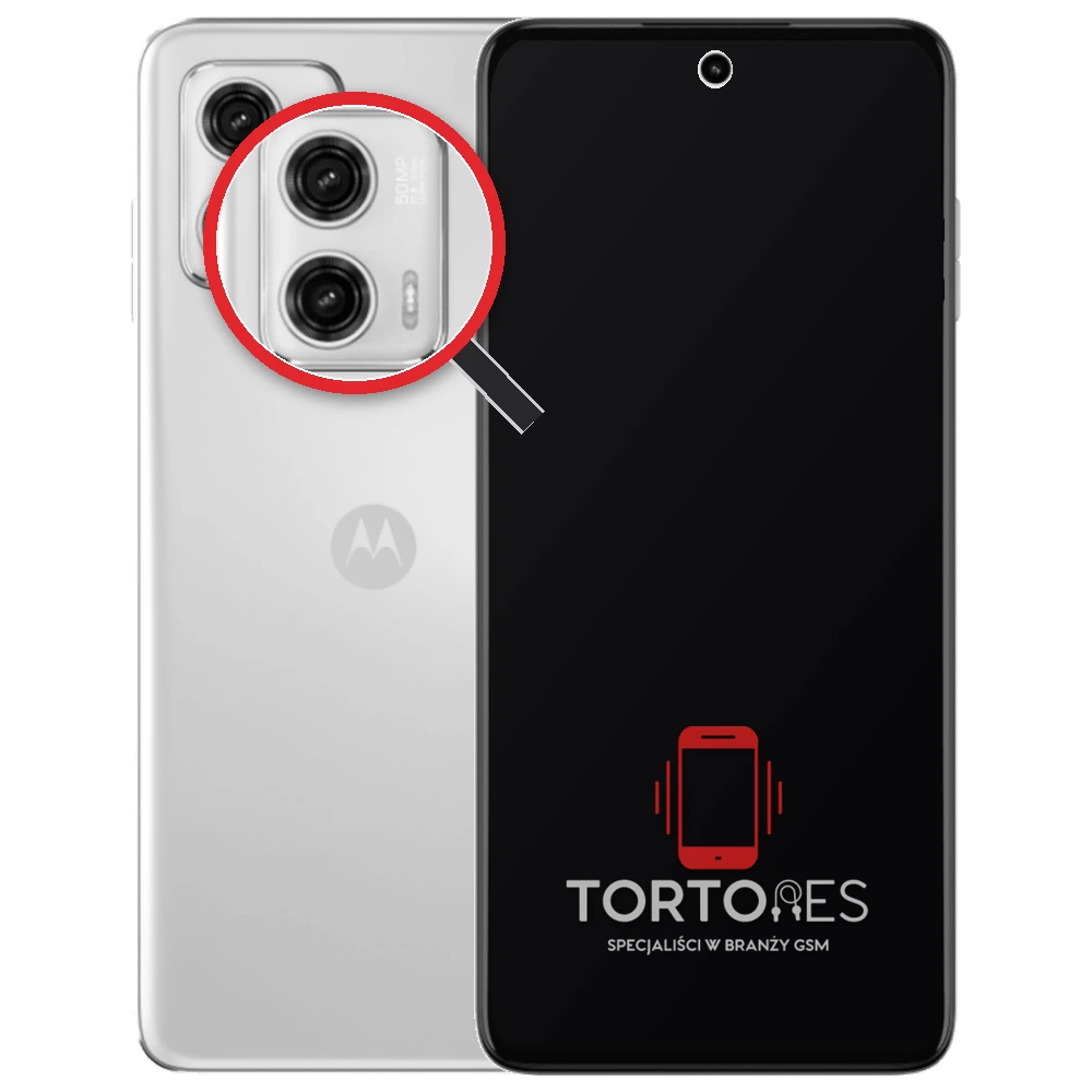 Motorola Moto G73 5G z lupą na tylnych aparatach - wymiana tylnej kamery