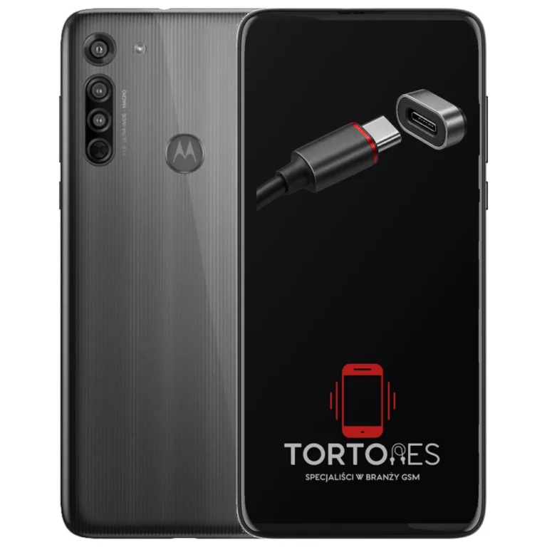 Motorola Moto G8 z ilustracją złącza ładowania - naprawa złącza ładowania
