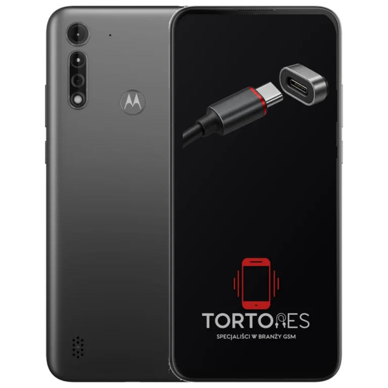 Motorola Moto G8 Power Lite z ilustracją złącza ładowania - naprawa złącza ładowania