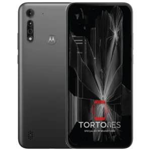 Motorola Moto G8 Power Lite z ilustracją pękniętego wyświetlacza - wymiana zbitego wyświetlacza