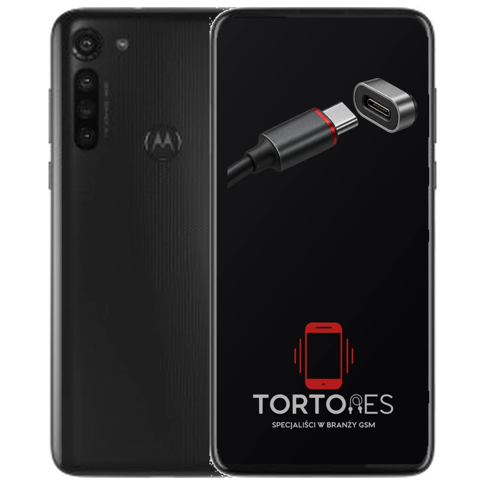 Motorola Moto G8 Power z ilustracją złącza ładowania - naprawa złącza ładowania