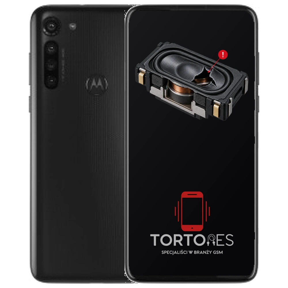 Motorola Moto G8 Power z symbolem głośnika multimedialnego - wymiana głośnika multimedialnego