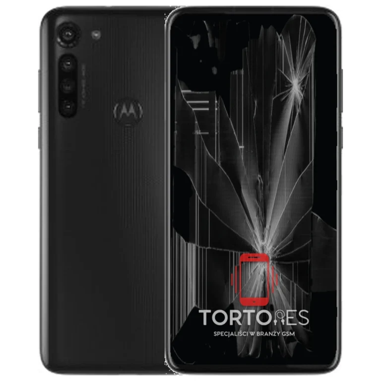 Motorola Moto G8 Power z ilustracją pękniętego wyświetlacza - wymiana zbitego wyświetlacza