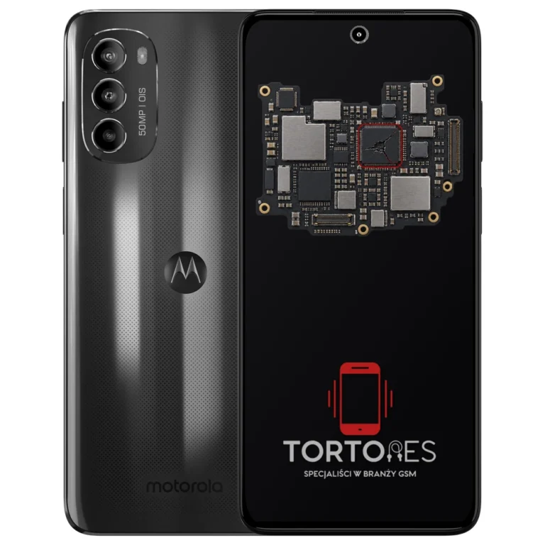 Motorola Moto G82 5G z ilustracją płyty głównej - naprawa płyty głównej
