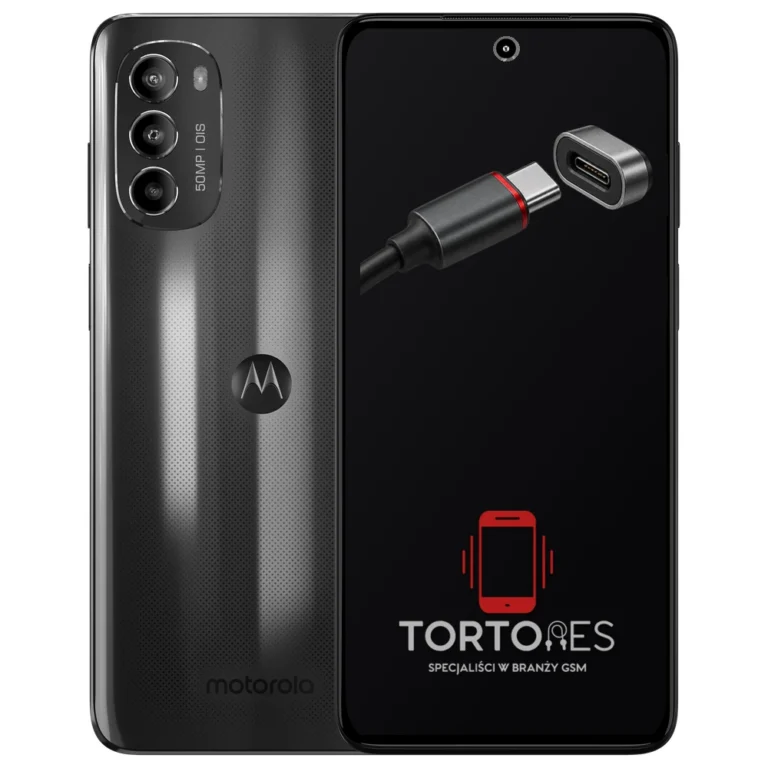 Motorola Moto G82 5G z ilustracją złącza ładowania - naprawa złącza ładowania