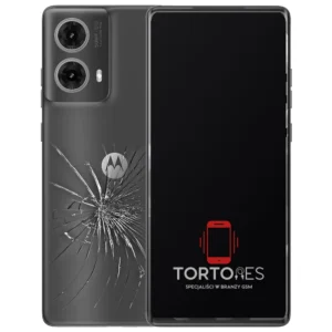 Motorola Moto G85 5G z ilustracją pękniętej tylnej klapki - wymiana zbitej klapki