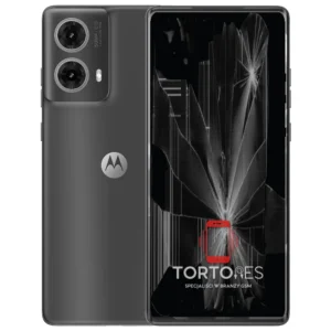 Motorola Moto G85 5G z ilustracją pękniętego wyświetlacza - wymiana zbitego wyświetlacza