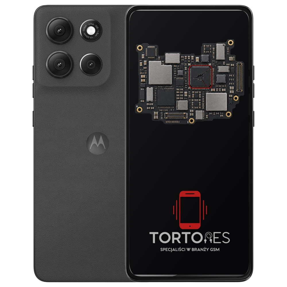 Motorola Moto G86 5G z ilustracją płyty głównej - naprawa płyty głównej
