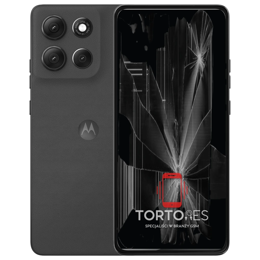 Motorola Moto G86 5G z ilustracją pękniętego wyświetlacza - wymiana zbitego wyświetlacza