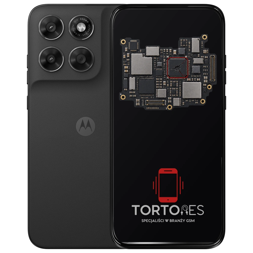 Motorola Moto G87 5G z ilustracją płyty głównej - naprawa płyty głównej