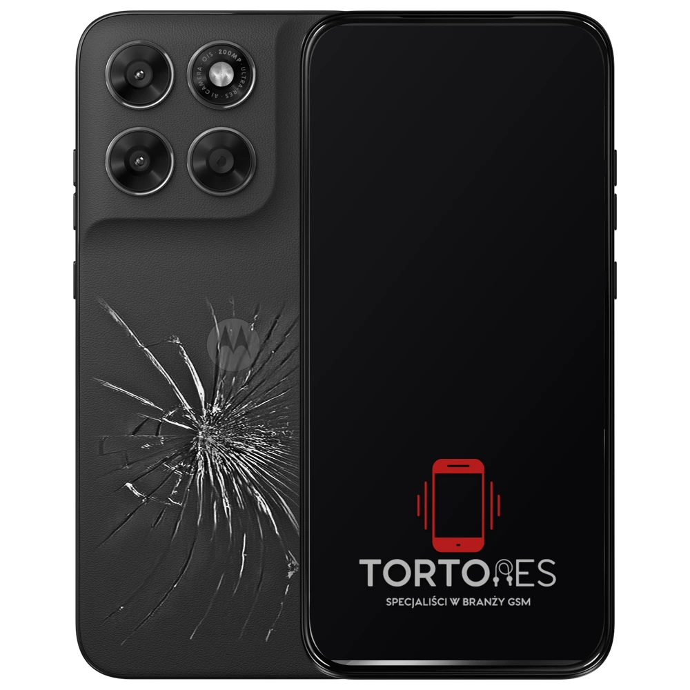 Motorola Moto G87 5G z ilustracją pękniętej tylnej klapki - wymiana zbitej klapki