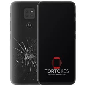Motorola Moto G9 Play z ilustracją pękniętej tylnej klapki - wymiana zbitej klapki