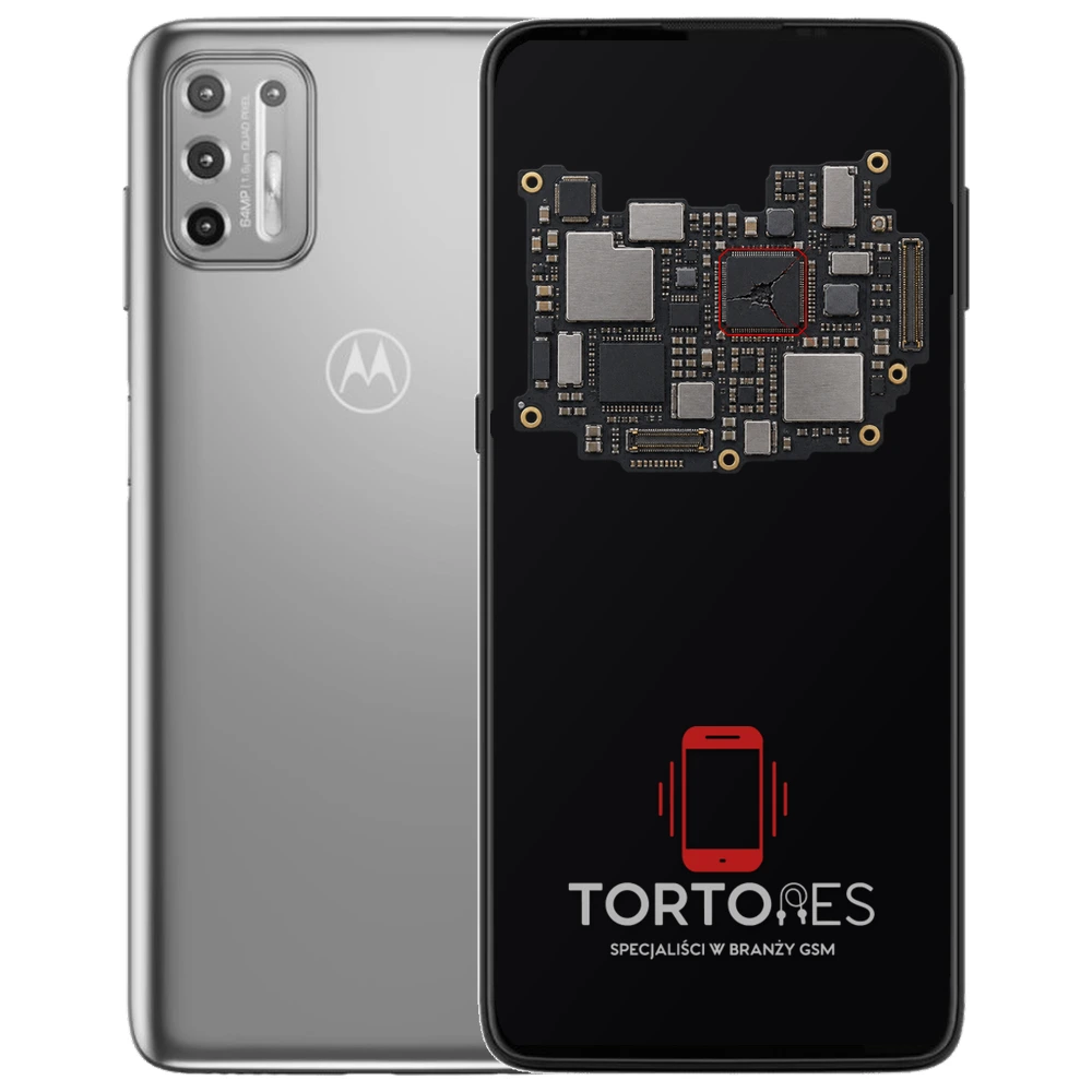 Motorola Moto G9 Plus z ilustracją płyty głównej - naprawa płyty głównej