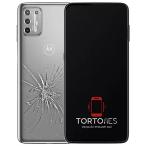 Motorola Moto G9 Plus z ilustracją pękniętej tylnej klapki - wymiana zbitej klapki