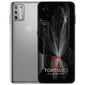 Motorola Moto G9 Plus z ilustracją pękniętego wyświetlacza - wymiana zbitego wyświetlacza