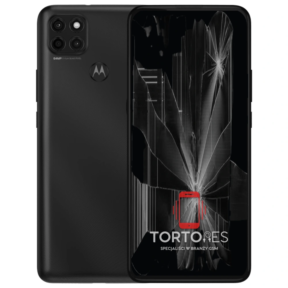 Motorola Moto G9 Power z ilustracją pękniętego wyświetlacza - wymiana zbitego wyświetlacza