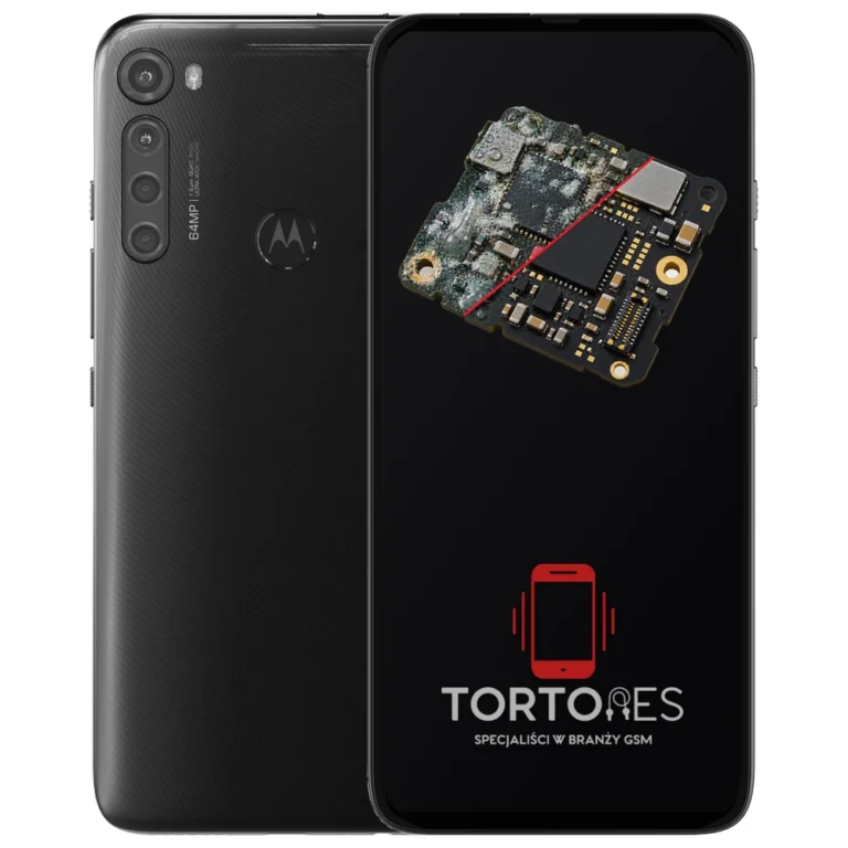 Motorola One Fusion+ z ilustracją zalania - czyszczenie po zalaniu