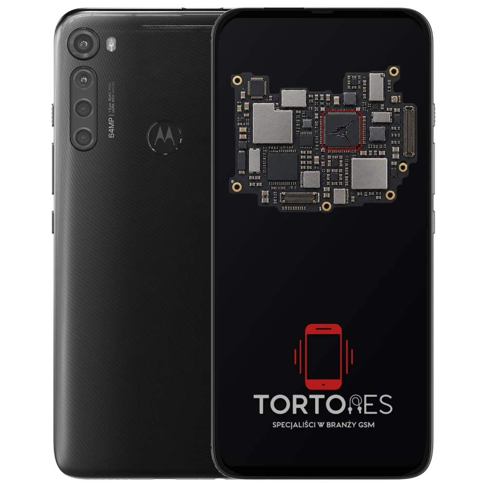 Motorola One Fusion+ z ilustracją płyty głównej - naprawa płyty głównej