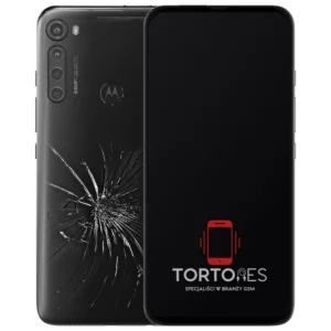 Motorola One Fusion+ z ilustracją pękniętej tylnej klapki - wymiana zbitej klapki