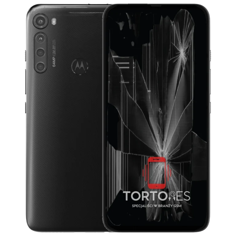 Motorola One Fusion+ z ilustracją pękniętego wyświetlacza - wymiana zbitego wyświetlacza