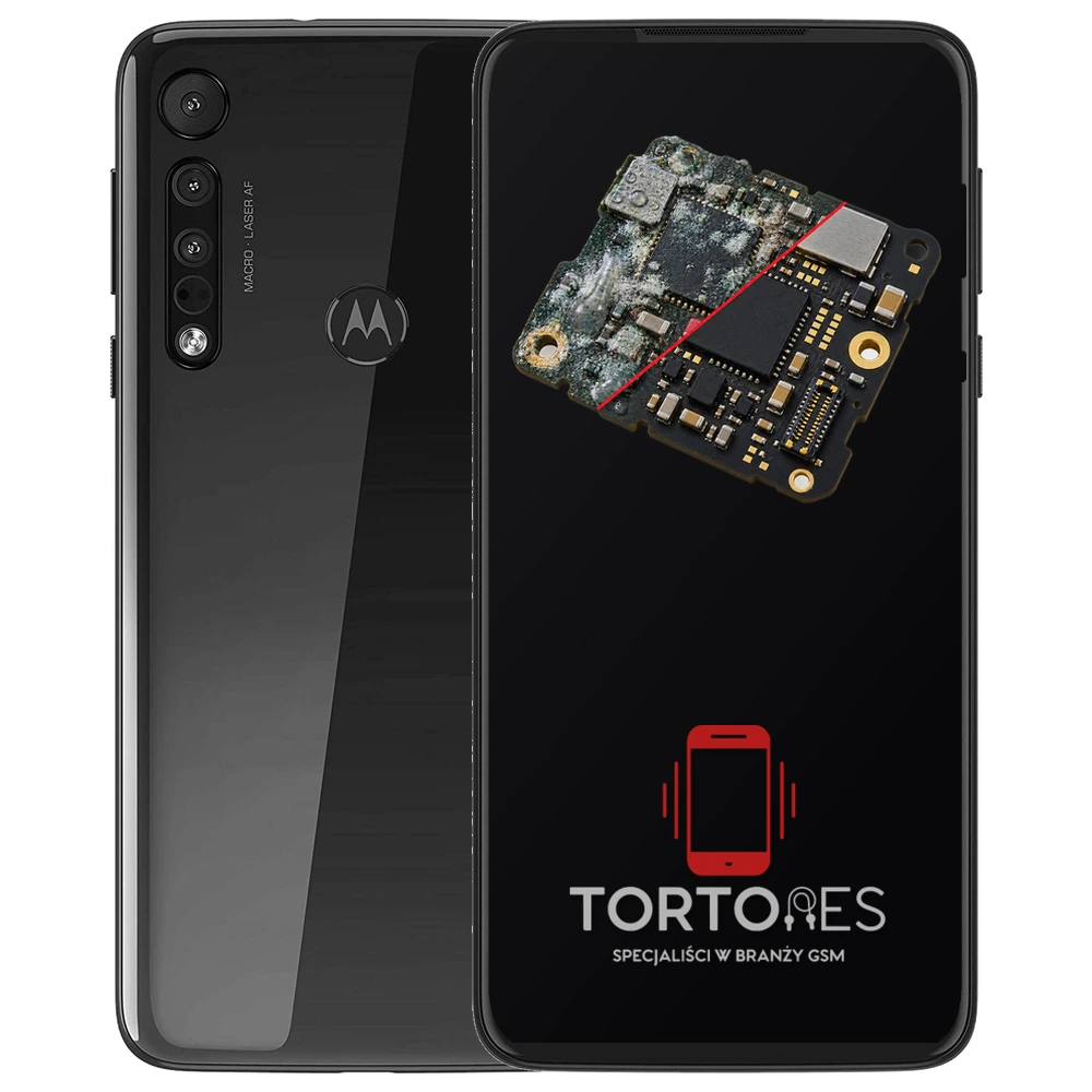 Motorola One Macro z ilustracją zalania - czyszczenie po zalaniu