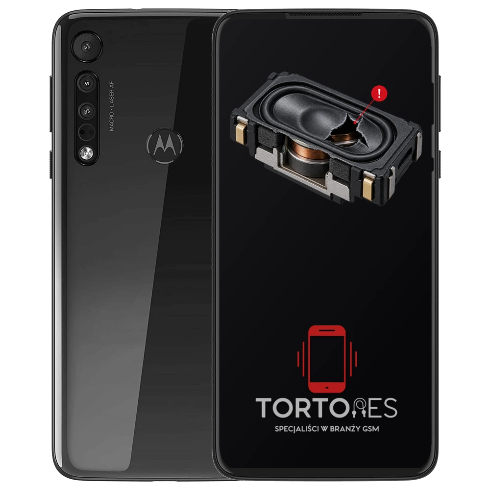 Motorola One Macro z symbolem głośnika multimedialnego - wymiana głośnika multimedialnego