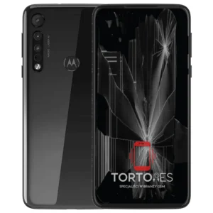 Motorola One Macro z ilustracją pękniętego wyświetlacza - wymiana zbitego wyświetlacza