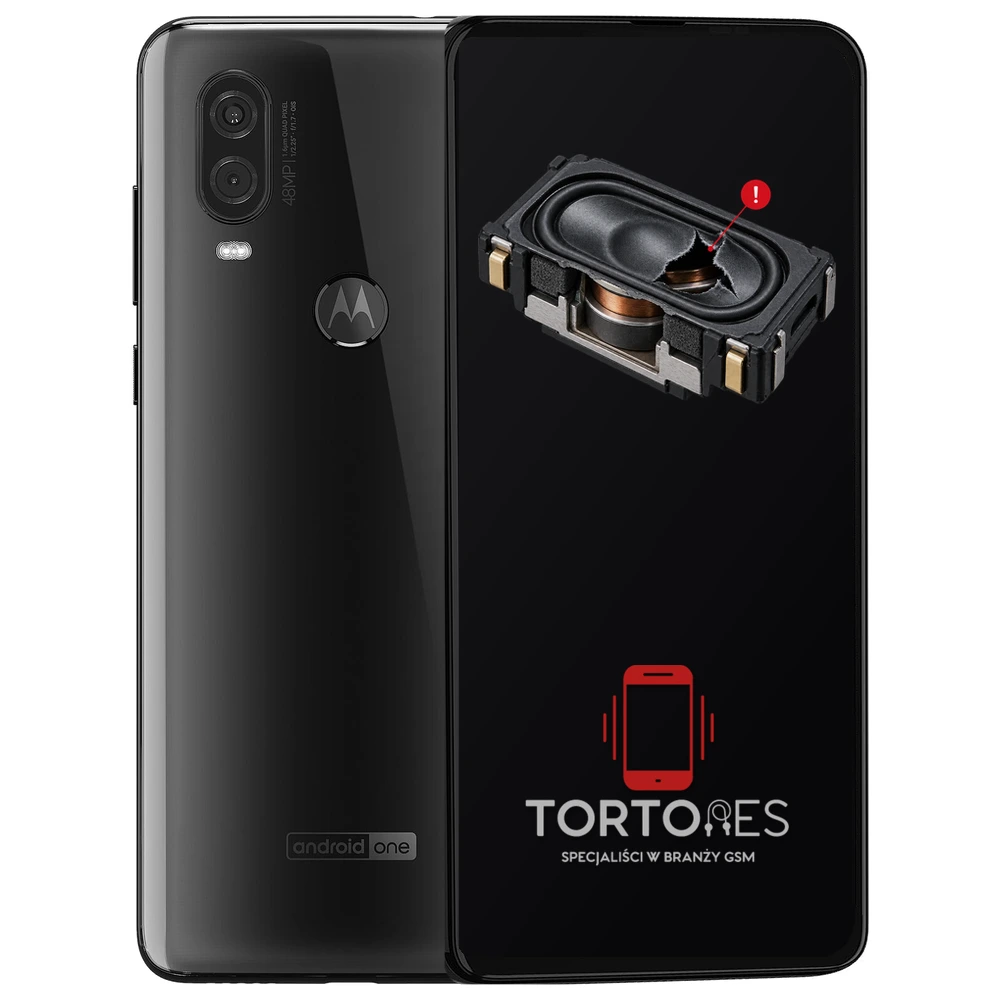 Motorola One Vision z symbolem głośnika multimedialnego - wymiana głośnika multimedialnego