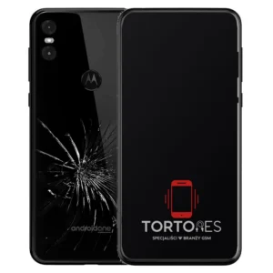 Motorola One z ilustracją pękniętej tylnej klapki - wymiana zbitej klapki