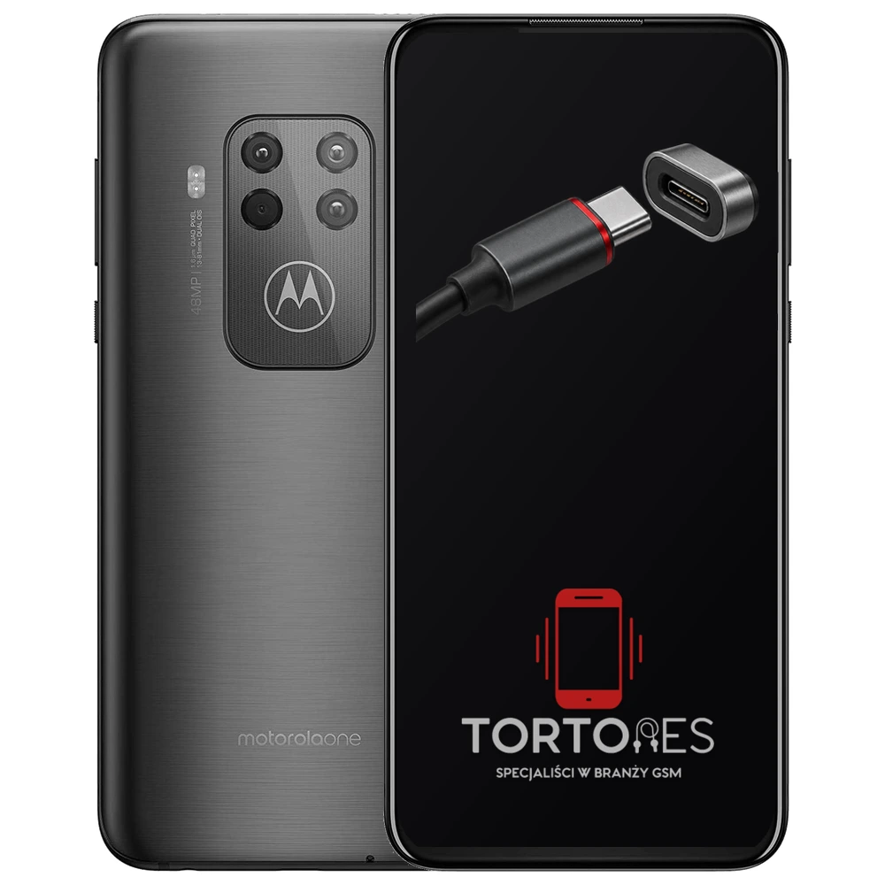 Motorola One Zoom z ilustracją złącza ładowania - naprawa złącza ładowania