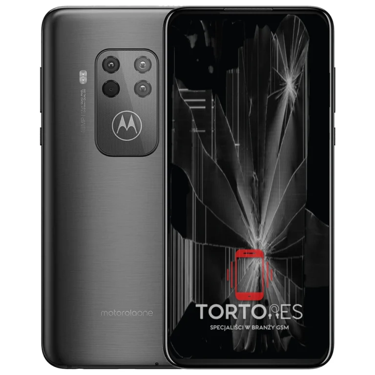 Motorola One Zoom z ilustracją pękniętego wyświetlacza - wymiana zbitego wyświetlacza