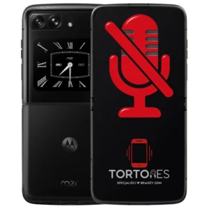 Motorola Razr 2022 z symbolem mikrofonu - naprawa mikrofonu