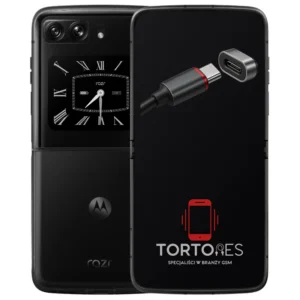 Motorola Razr 2022 z ilustracją złącza ładowania - naprawa złącza ładowania