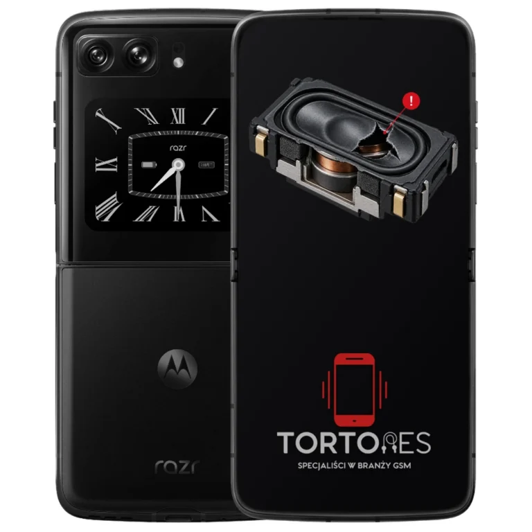 Motorola Razr 2022 z symbolem głośnika multimedialnego - wymiana głośnika multimedialnego