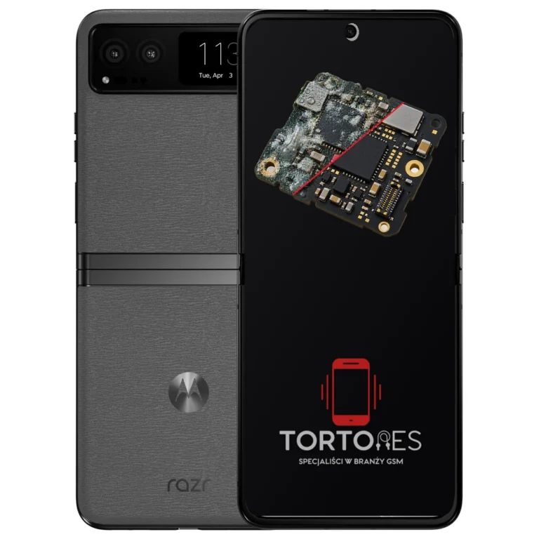 Motorola Razr 40 z ilustracją zalania - czyszczenie po zalaniu