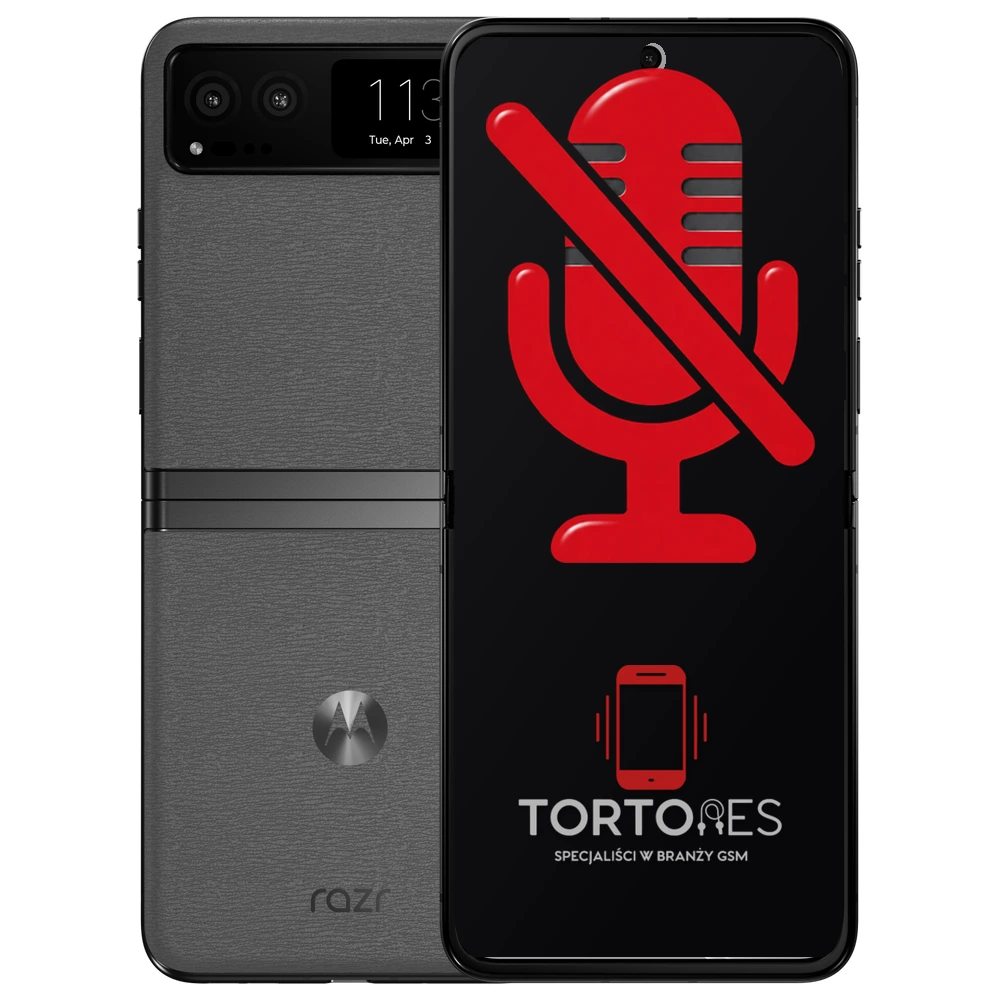 Motorola Razr 40 z symbolem mikrofonu - naprawa mikrofonu