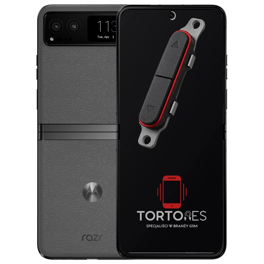 Motorola Razr 40 z symbolem przycisków - naprawa przycisków włączania i głośności