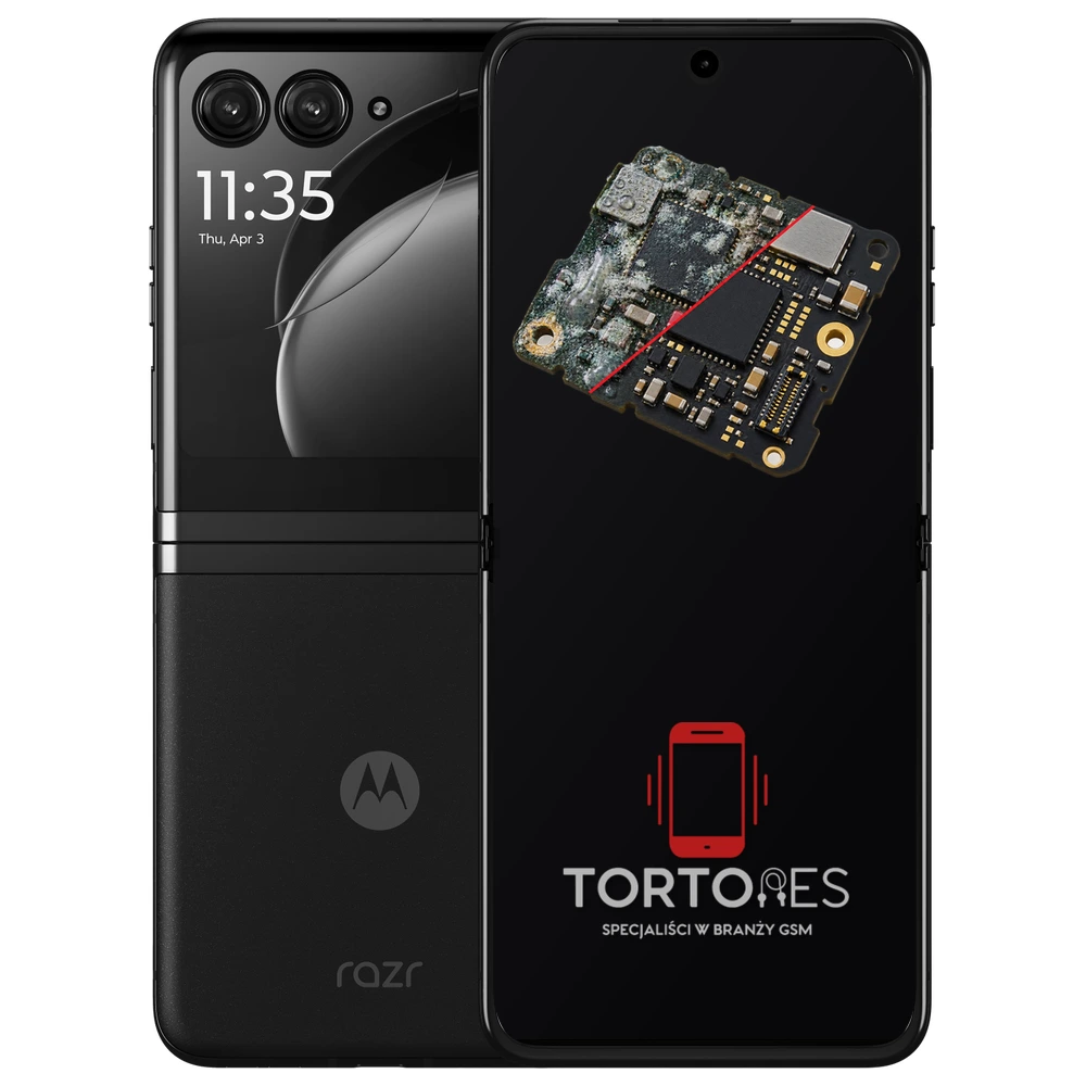 Motorola Razr 40 Ultra z ilustracją zalania - czyszczenie po zalaniu