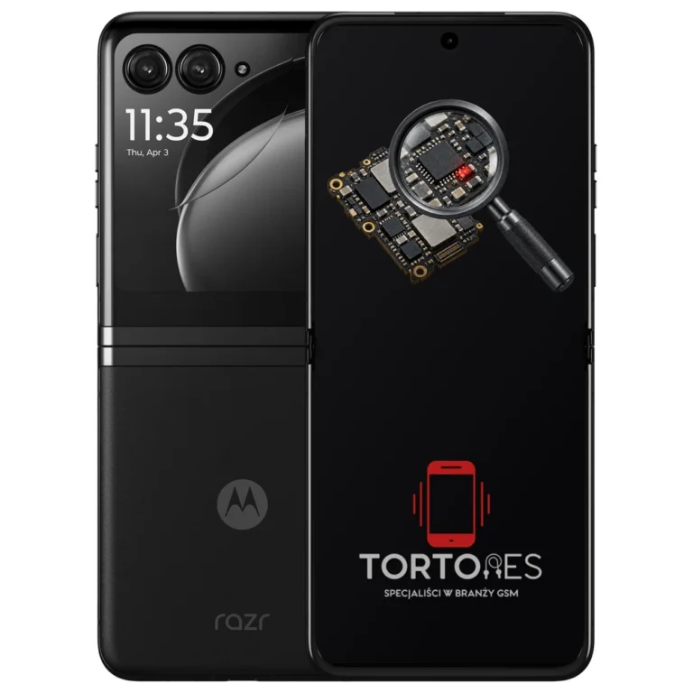 Motorola Razr 40 Ultra z symbolem diagnostyki - diagnoza telefonu
