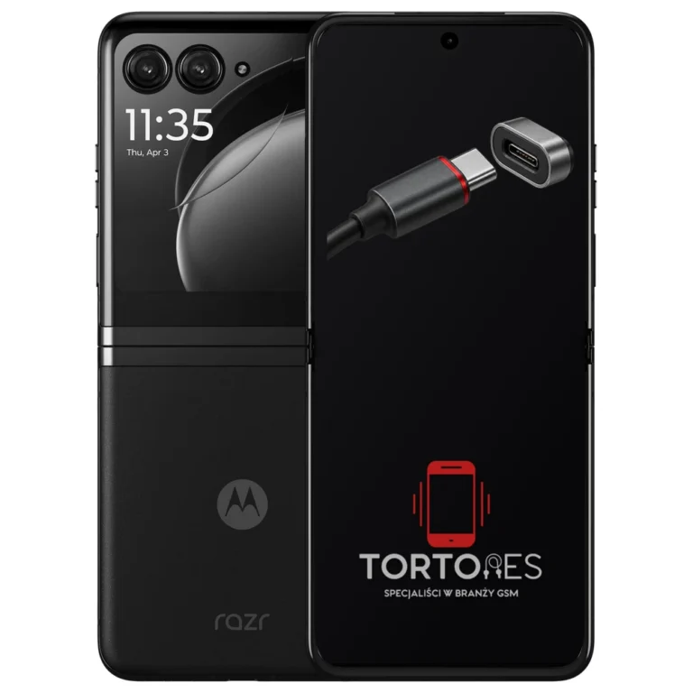 Motorola Razr 40 Ultra z ilustracją złącza ładowania - naprawa złącza ładowania