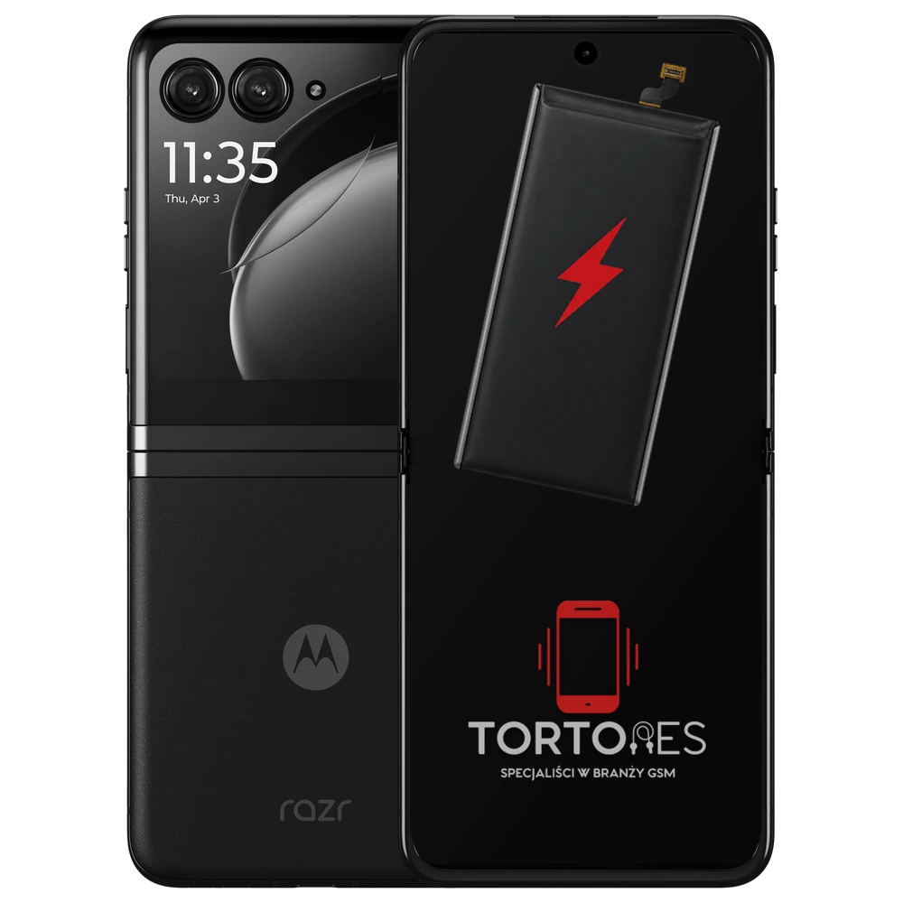 Motorola Razr 40 Ultra z ilustracją baterii - wymiana baterii