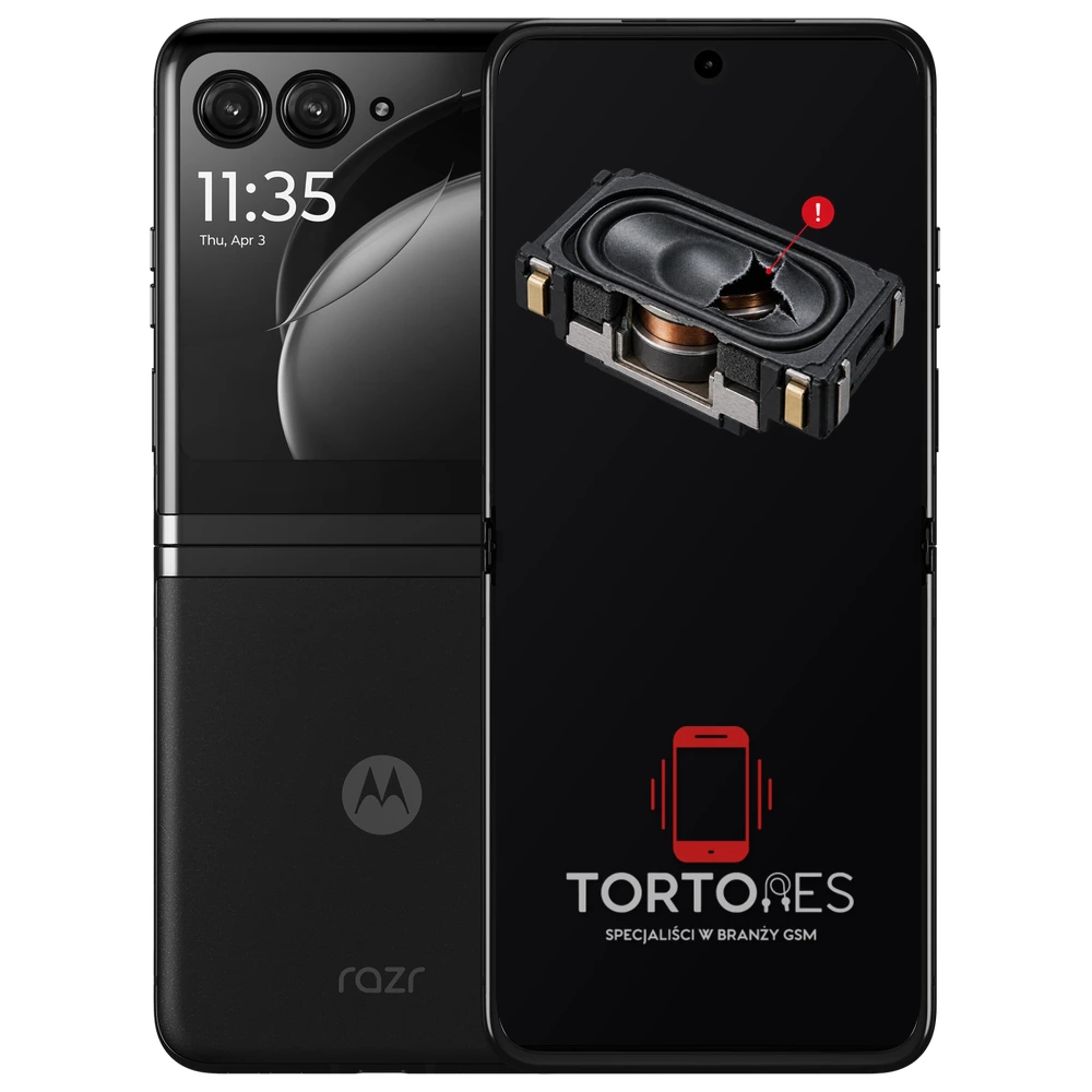 Motorola Razr 40 Ultra z symbolem głośnika multimedialnego - wymiana głośnika multimedialnego