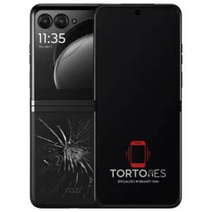 Motorola Razr 40 Ultra z ilustracją pękniętej tylnej klapki - wymiana zbitej klapki