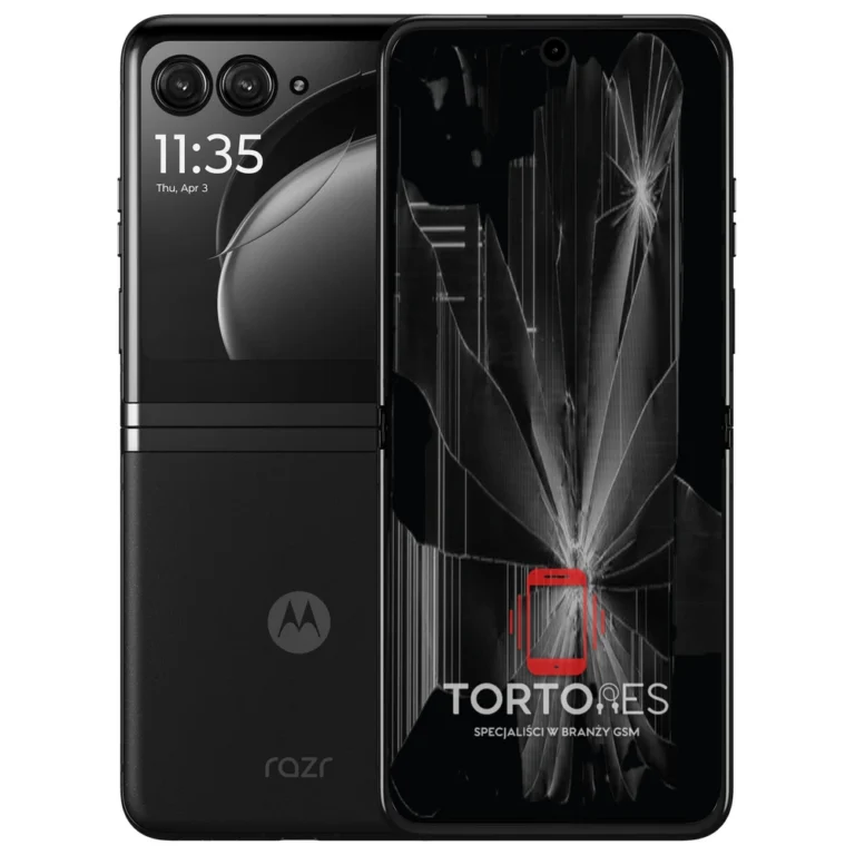 Motorola Razr 40 Ultra z ilustracją pękniętego wyświetlacza - wymiana zbitego wyświetlacza